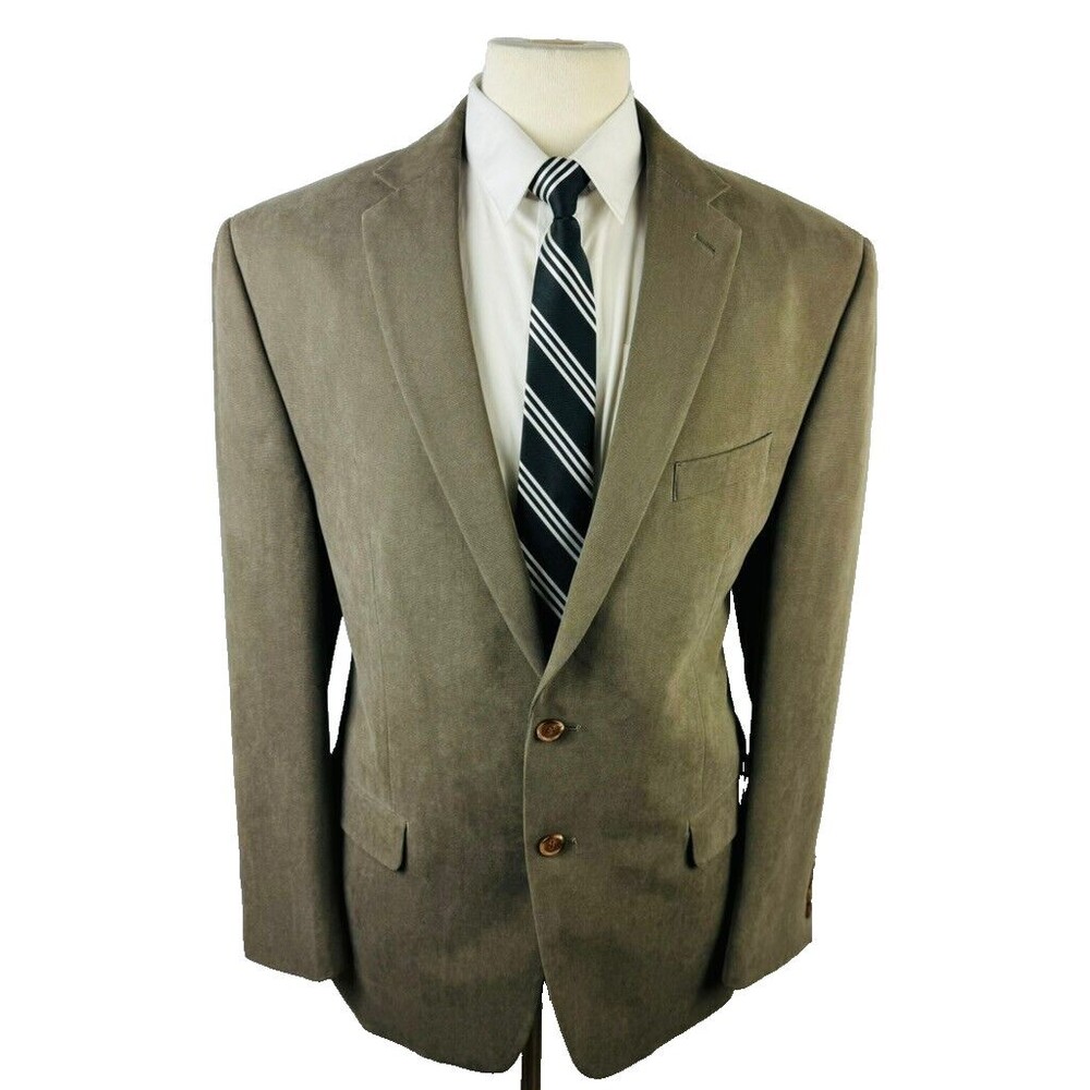 RALPH LAUREN MENS 44R SOLID TAUPE BROWN SUPER SOFT BLAZER SPORT COAT SUIT JACKET